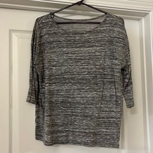 Loft Lightweight Elbow-Sleeved Sweater, Women’s Size M, Grey Striated